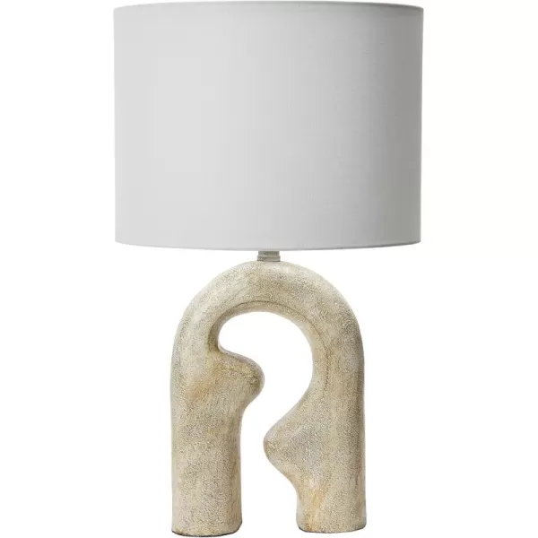Creative CoOp EC1273 Modern Abstract Sculptural Drum Shade Table Lamp Natural