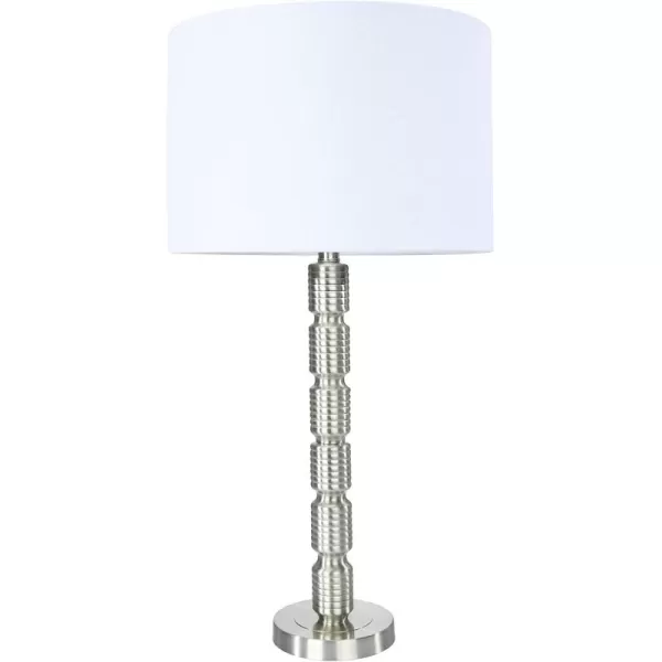Creative CoOp Faceted Metal Stacked Column Design Table Lamp 2875 Inch Brushed NickelBrushed Nickel