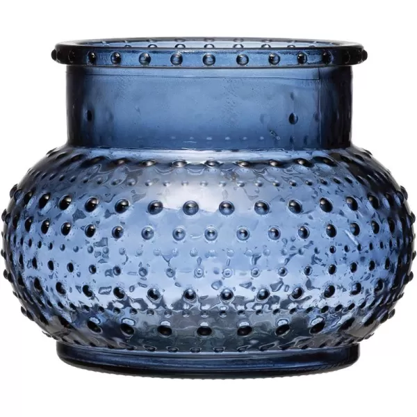 Creative CoOp Glass Hobnail CandleholderVase Holds 5quot Pillar Candle Votive Holder No Size Blue