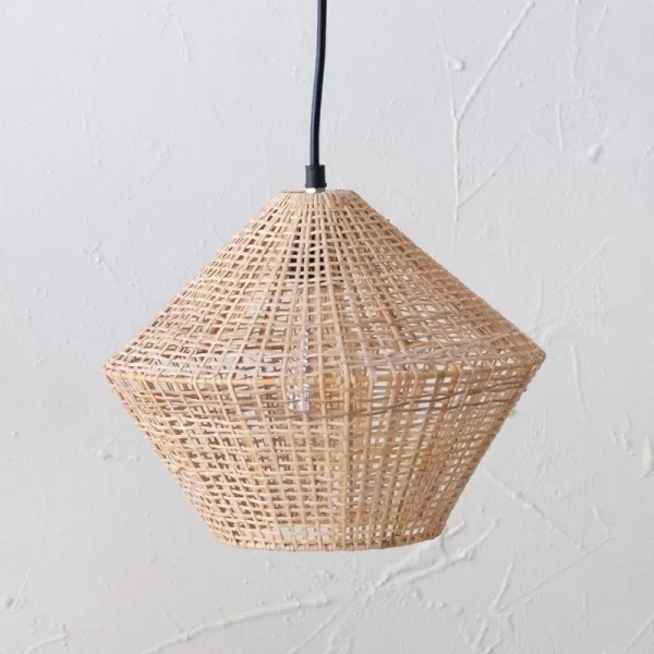 Creative CoOp Handwoven Rattan Ceiling Light Natural 12quot L x 12quot W x 9quot H12L x 12W x 10H