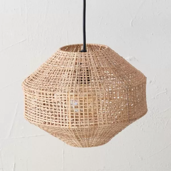 Creative CoOp Handwoven Rattan Ceiling Light Natural 12quot L x 12quot W x 9quot H12L x 12W x 9H