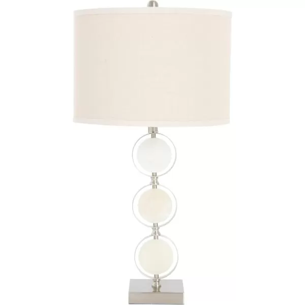 Creative CoOp Marble ampamp Metal Natural Linen Shade Table LampSilver
