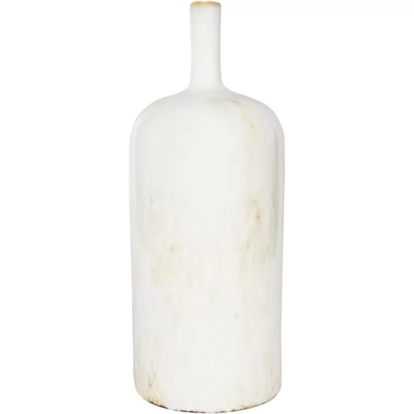 Creative CoOp Medium Cream Stoneware Green Accents ampamp Reactive Glaze Finish Each one Will Vary Vases WhiteLarge