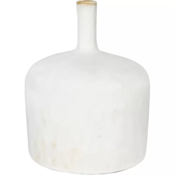 Creative CoOp Medium Cream Stoneware Green Accents ampamp Reactive Glaze Finish Each one Will Vary Vases WhiteSmall