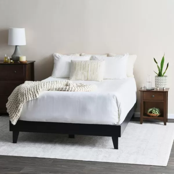 Creative CoOp Modern Platform Queen Bed 62quot L x 82quot W x 14quot H BlackBlack