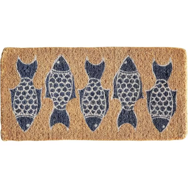 Creative CoOp Natural Coir Doormat with Fish Images