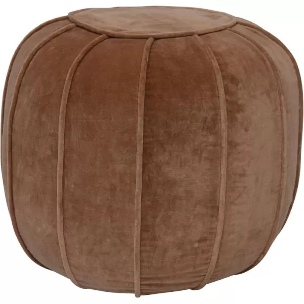 Creative CoOp Round Cotton Velvet Pouf Sand