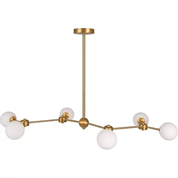 Creative CoOp Sputnik Opal Glass Chandelier Brushed Gold