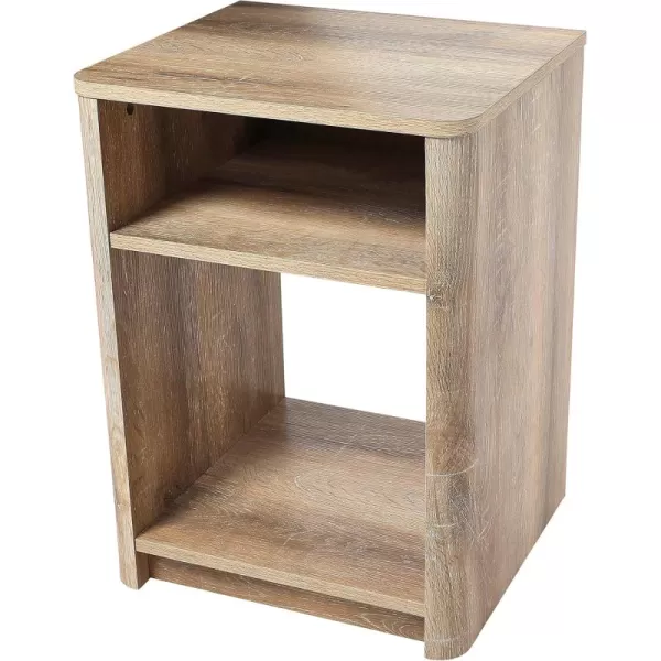 Creative CoOp Wood Console Table with Storage Coastal Oak Book ShelfEnd Table
