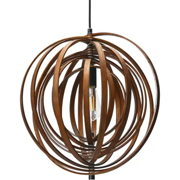 Creative CoOp Wood Globe Pendant Brown