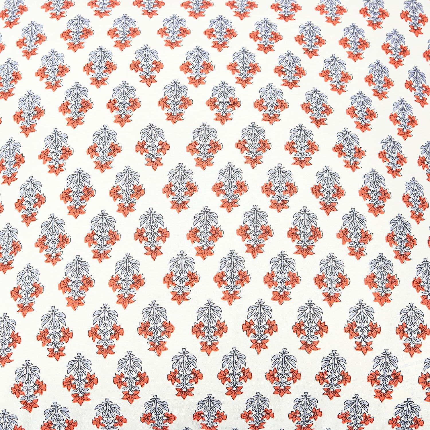 imageCreative CoOp Vintage Inspired Floral Block Pattern Square Cotton Decorative Throw Pillow Black ampamp WhiteRed  Cream