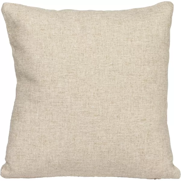Creative CoOp 16quot Square Linen Blend Printed Snail and Its a Vibe Text Embroidery Natural and Gray Pillow