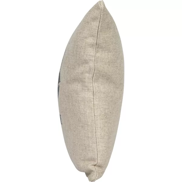 Creative CoOp 16quot Square Linen Blend Printed Snail and Its a Vibe Text Embroidery Natural and Gray Pillow