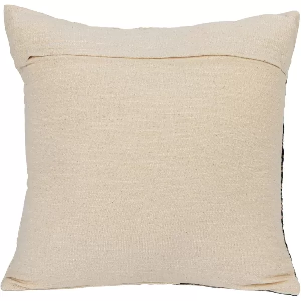 Creative CoOp 18 Inches Square Cotton Jacquard Jute Embroidery Multicolored Pillow Multi
