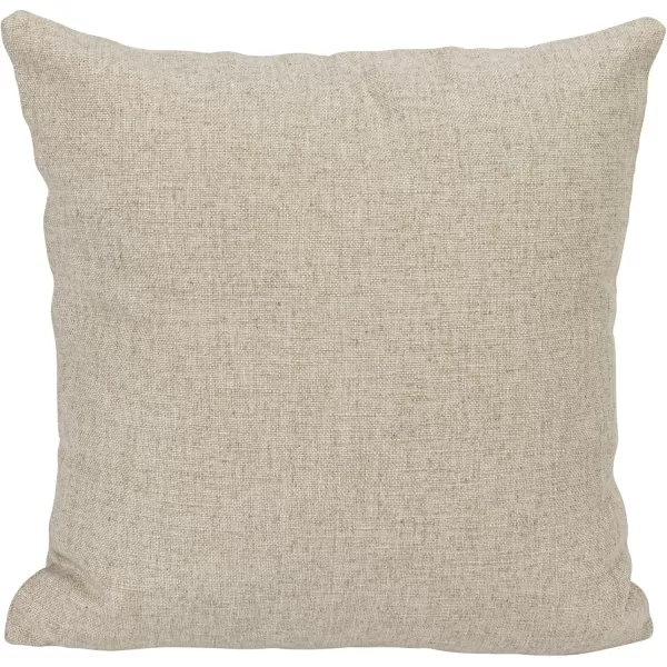 Creative CoOp 18 Inches Square Printed Linen Animal Design Embroidery Cream Set of 2 Pillows