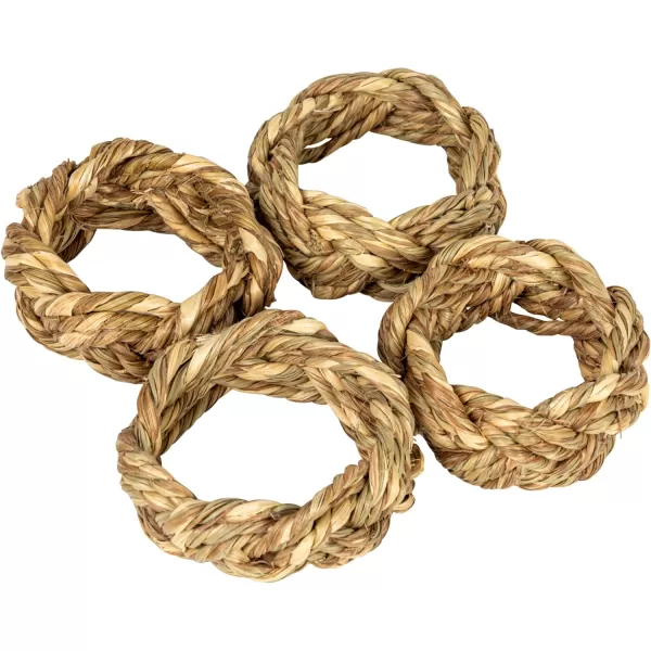 imageCreative CoOp 2 Inches Round Braided Seagrass Natural Set of 4 Napkin Ring
