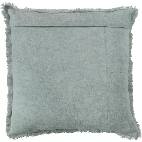Creative CoOp 20 Inches Square Stonewashed Linen Fringe Mint Pillow