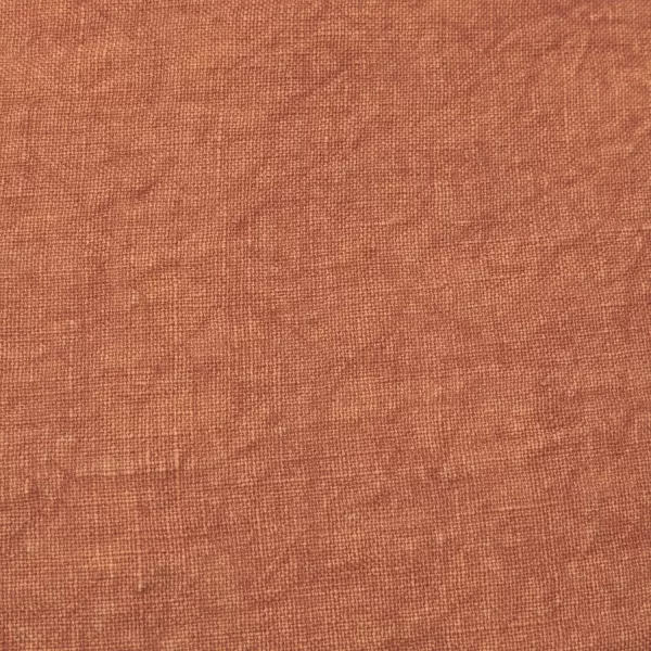 Creative CoOp 20 Inches Square Stonewashed Linen Fringe Rust Pillow Orange