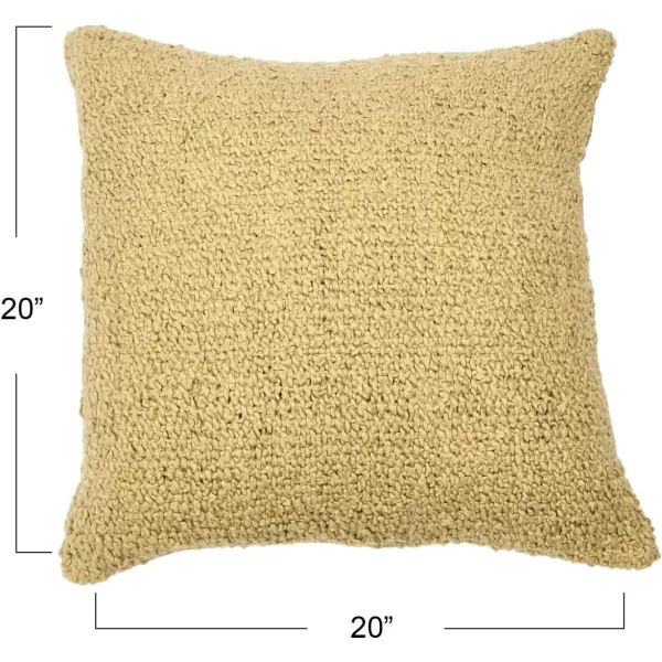 Creative CoOp 20quot Square Boucle Cotton Pillow Decorative Pillow Cover 20quot x 20quot GreyBeige