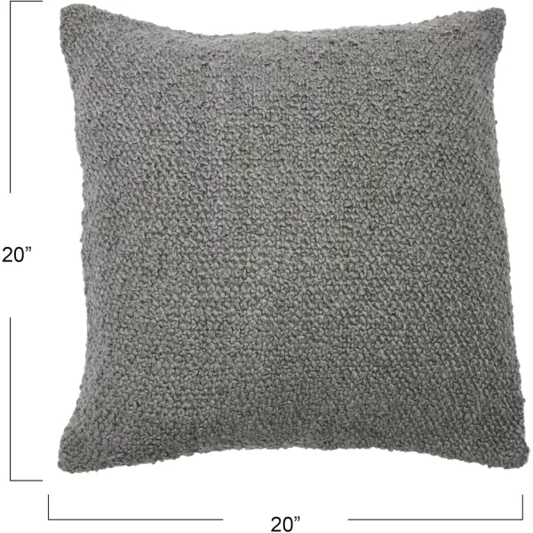 Creative CoOp 20quot Square Boucle Cotton Pillow Decorative Pillow Cover 20quot x 20quot GreyBlue