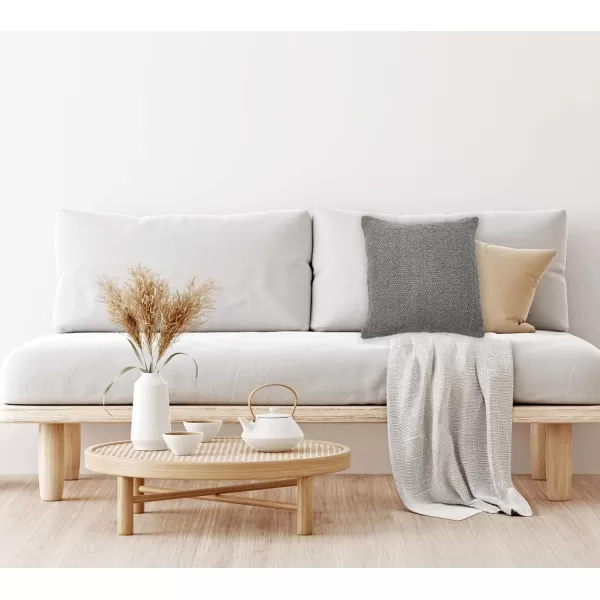 Creative CoOp 20quot Square Boucle Cotton Pillow Decorative Pillow Cover 20quot x 20quot GreyGray