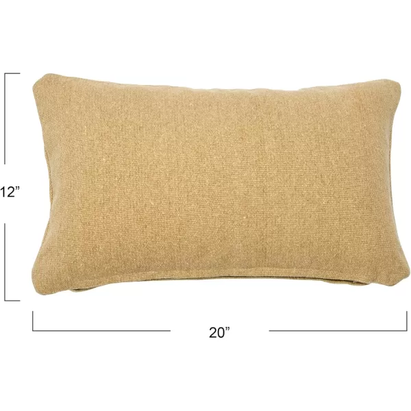 Creative CoOp 20quot Square Canvas Pillow Tassels Decorative Pillow Cover BeigeBeige