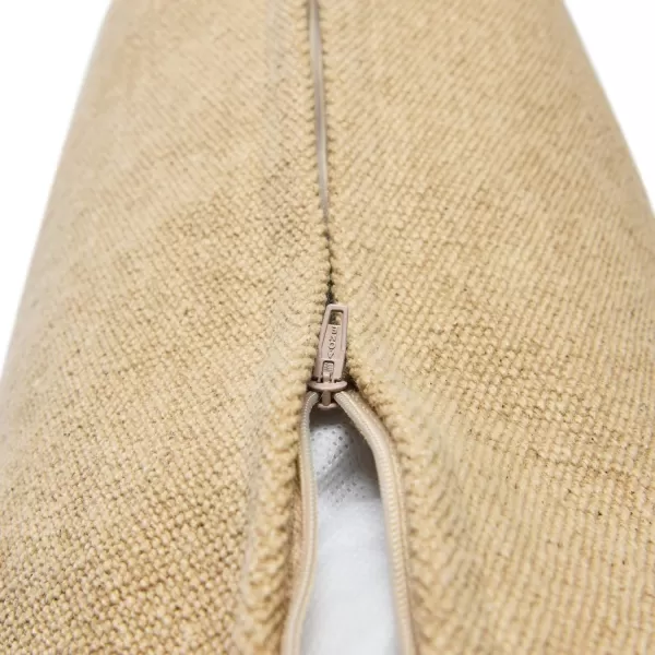 Creative CoOp 20quot Square Canvas Pillow Tassels Decorative Pillow Cover BeigeBeige