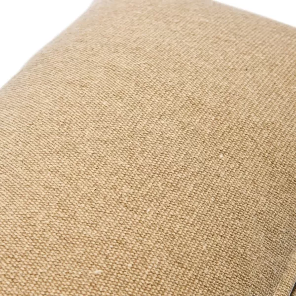 Creative CoOp 20quot Square Canvas Pillow Tassels Decorative Pillow Cover BeigeBeige