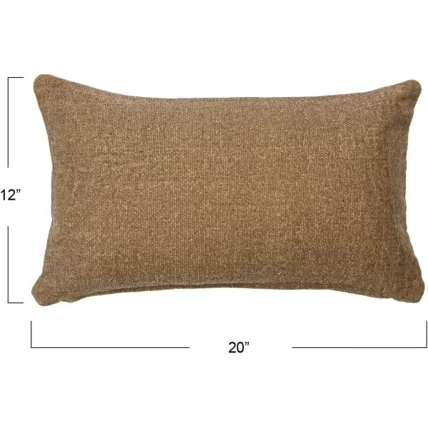 Creative CoOp 20quot Square Canvas Pillow Tassels Decorative Pillow Cover BeigeFlax