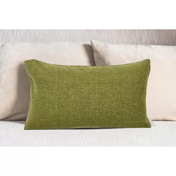 Creative CoOp 20quot Square Canvas Pillow Tassels Decorative Pillow Cover BeigeGreen