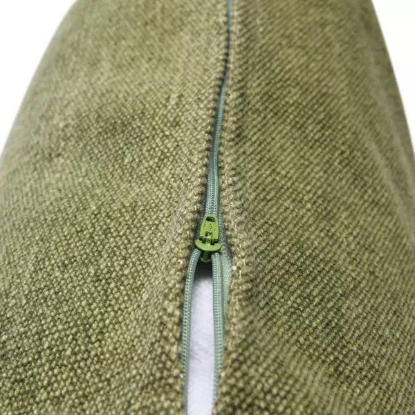 Creative CoOp 20quot Square Canvas Pillow Tassels Decorative Pillow Cover BeigeGreen