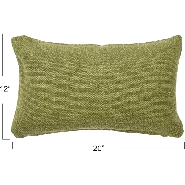 Creative CoOp 20quot Square Canvas Pillow Tassels Decorative Pillow Cover BeigeGreen