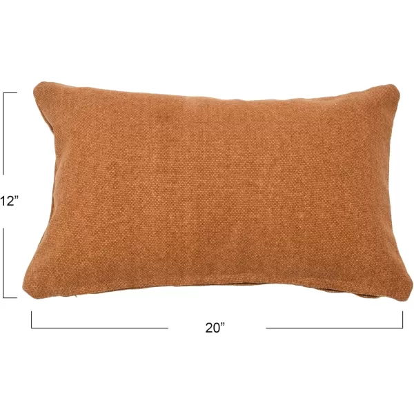 Creative CoOp 20quot Square Canvas Pillow Tassels Decorative Pillow Cover BeigeRust