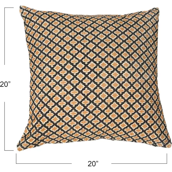 Creative CoOp 20quot Square Corduroy Geometric Print Pillow Cover Multi