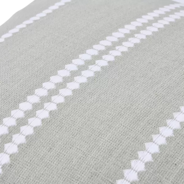 imageCreative CoOp 20quot Square Embroidered Multistripe Cotton Pillow Decorative Pillow Cover 20quot x 20quot White StripesWhite Stripes