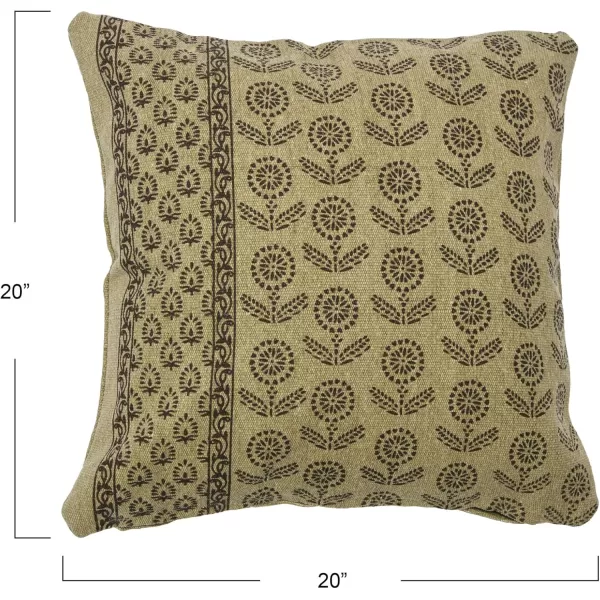 Creative CoOp 20quot Square Floral Fields Pillow Decorative Pillow 20quot x 20quot BlueBeige
