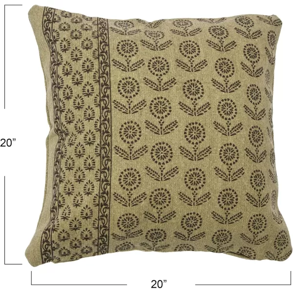 Creative CoOp 20quot Square Floral Fields Pillow Decorative Pillow 20quot x 20quot BlueBeige