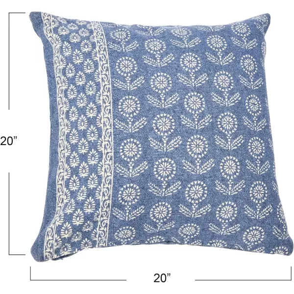 Creative CoOp 20quot Square Floral Fields Pillow Decorative Pillow 20quot x 20quot BlueBlue