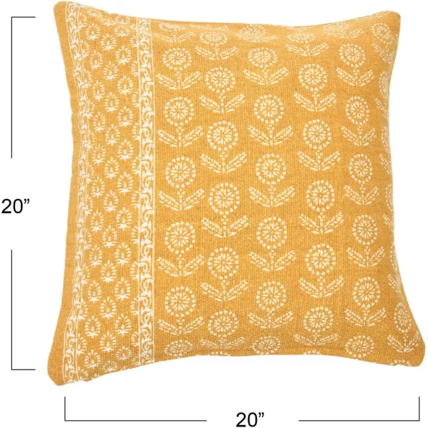 Creative CoOp 20quot Square Floral Fields Pillow Decorative Pillow 20quot x 20quot BlueYellow