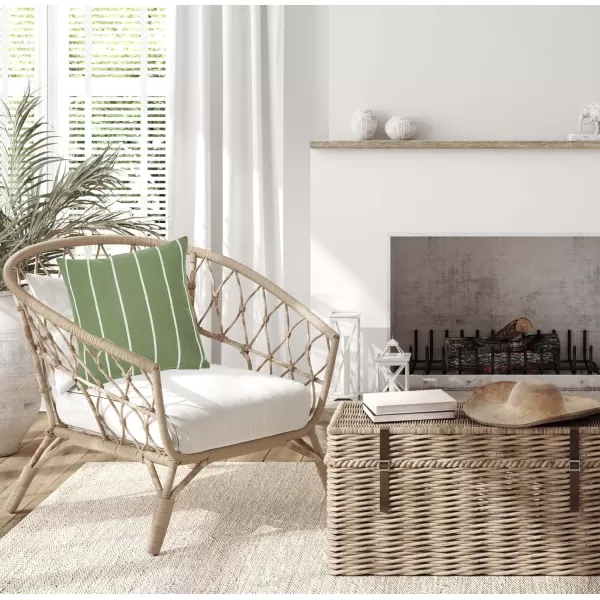 Creative CoOp 20quot Square Interwoven Striped Cotton Pillow Decorative Pillow 20quot x 20quot TerracottaGreen