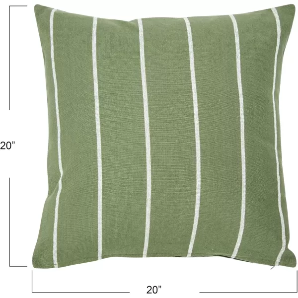 Creative CoOp 20quot Square Interwoven Striped Cotton Pillow Decorative Pillow 20quot x 20quot TerracottaGreen