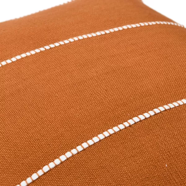 Creative CoOp 20quot Square Interwoven Striped Cotton Pillow Decorative Pillow 20quot x 20quot TerracottaTerracotta