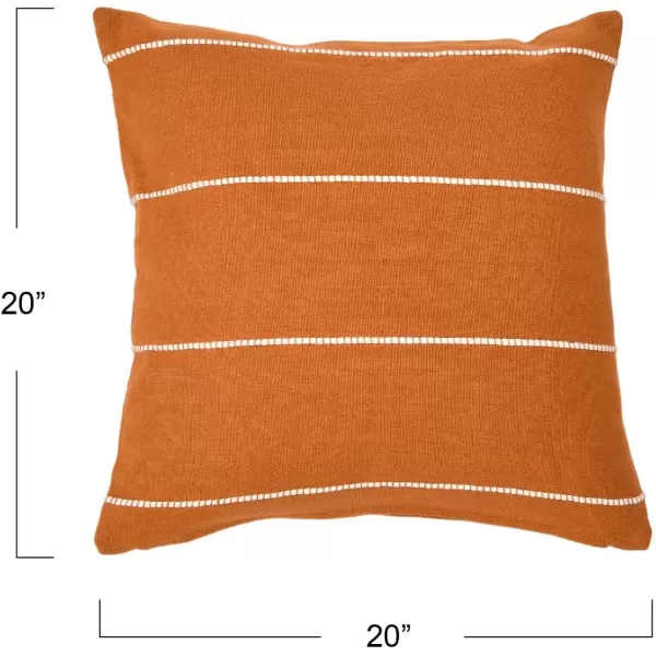 Creative CoOp 20quot Square Interwoven Striped Cotton Pillow Decorative Pillow 20quot x 20quot TerracottaTerracotta