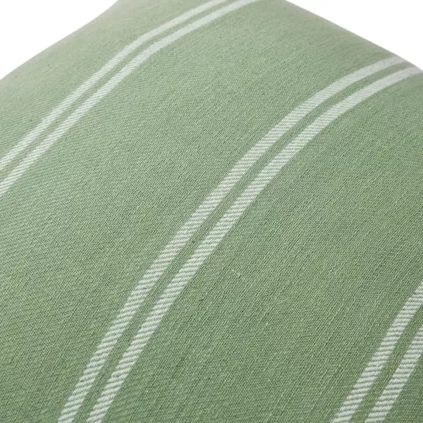 Creative CoOp 20quot Square Interwoven Striped Cotton Pillow Decorative Pillow 20quot x 20quot TerracottaThick Green Striped