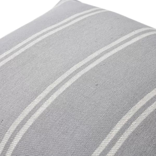 Creative CoOp 20quot Square Interwoven Striped Cotton Pillow Decorative Pillow 20quot x 20quot TerracottaThick Grey Striped