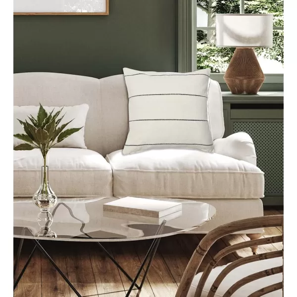 Creative CoOp 20quot Square Interwoven Striped Cotton Pillow Decorative Pillow 20quot x 20quot TerracottaWhite