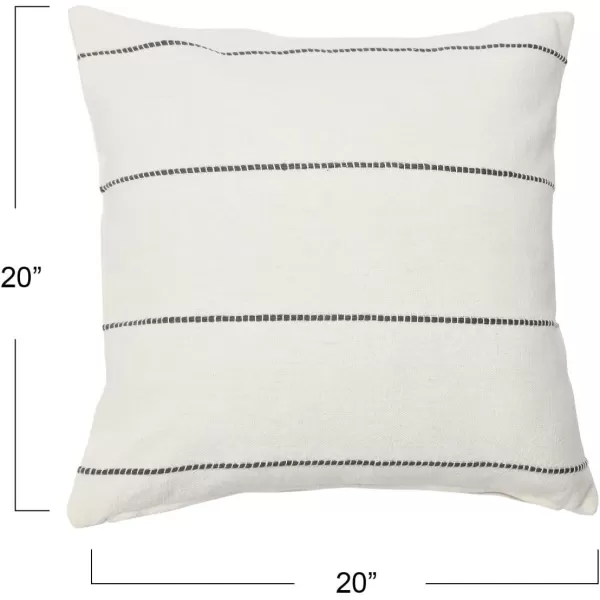 Creative CoOp 20quot Square Interwoven Striped Cotton Pillow Decorative Pillow 20quot x 20quot TerracottaWhite