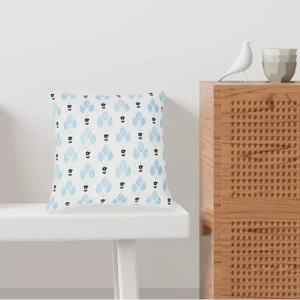 Creative CoOp 20quot Square Ivy Print Cotton Pillow Decorative Pillow Cover 20quot x 20quot RedWhiteLight BlueWhite