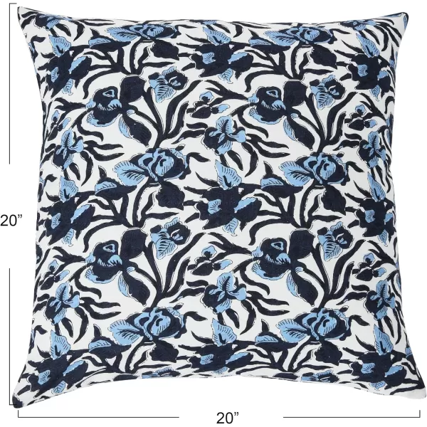 Creative CoOp 20quot Square Ivy Print Cotton Pillow Decorative Pillow Cover 20quot x 20quot RedWhiteNavyWhite