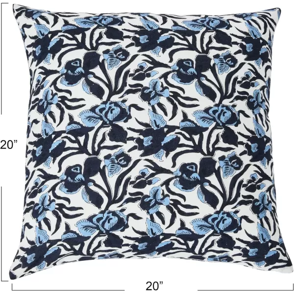 Creative CoOp 20quot Square Ivy Print Cotton Pillow Decorative Pillow Cover 20quot x 20quot RedWhiteNavyWhite